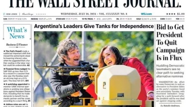 La foto de Milei y Villarruel subidos a un tanque militar llegó a la tapa de The Wall Street Journal