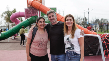 Una renovada Plaza Peruzzotti ya se disfruta por las familias del barrio