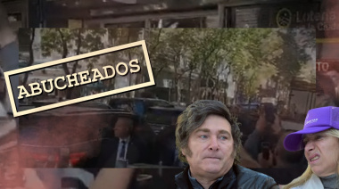 Javier Milei y Karina abucheados en microcentro